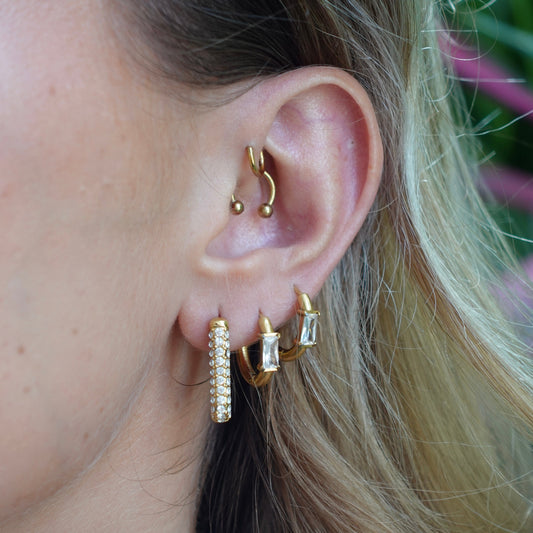 Boucles d'oreilles Florine en acier inoxydable portées – Rélia Bijoux
