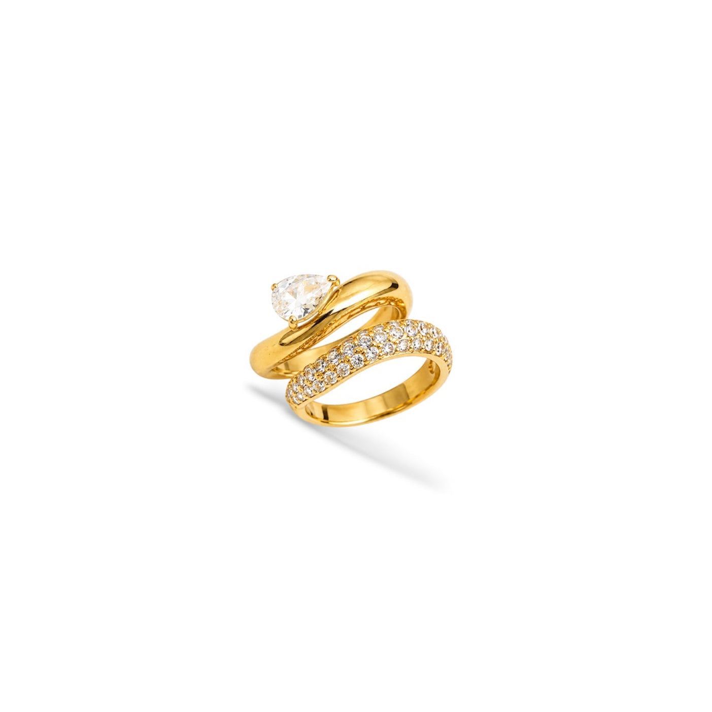 Duo de bagues Olivia en acier inoxydable — Rélia Bijoux
