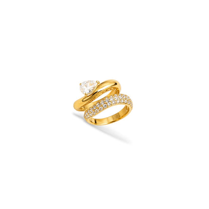 Duo de bagues Olivia en acier inoxydable — Rélia Bijoux