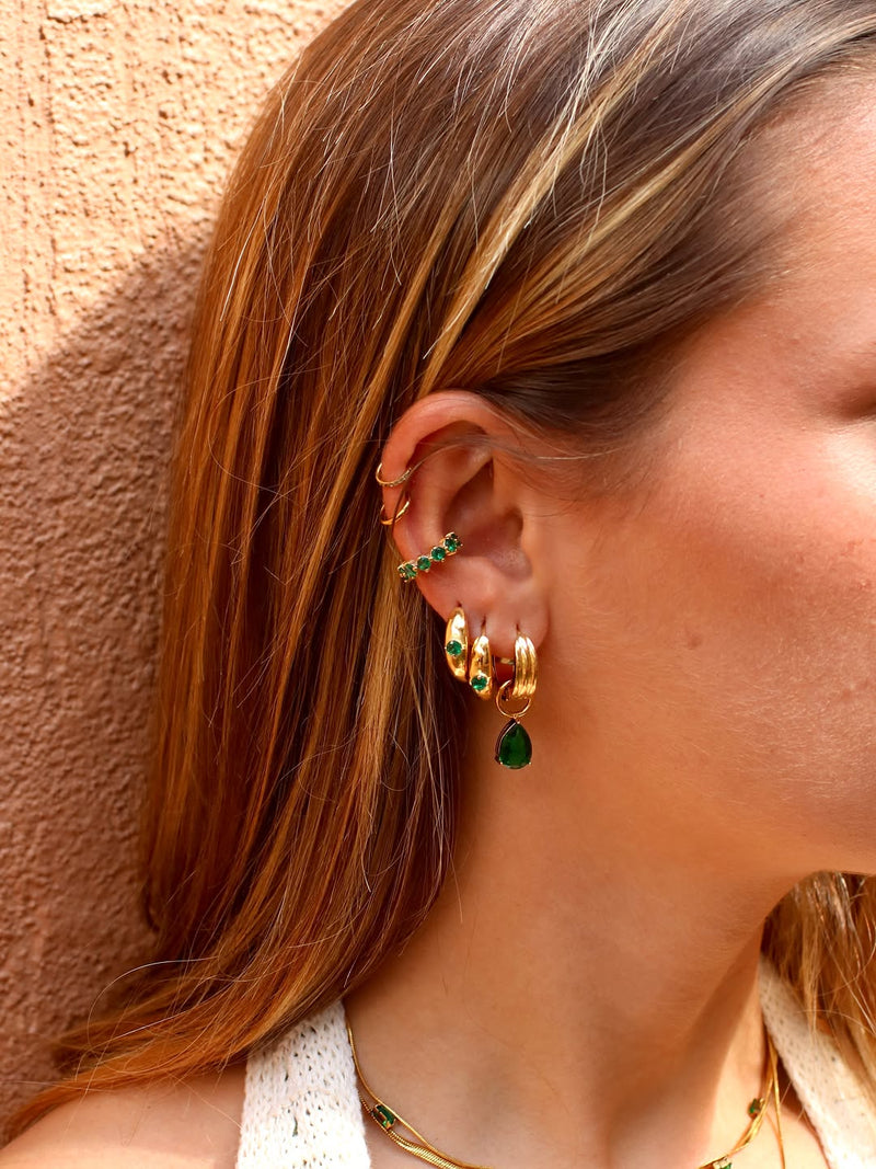 Publication Instagram Rélia Bijoux : une petite touche de vert, boucles d'oreilles portées
